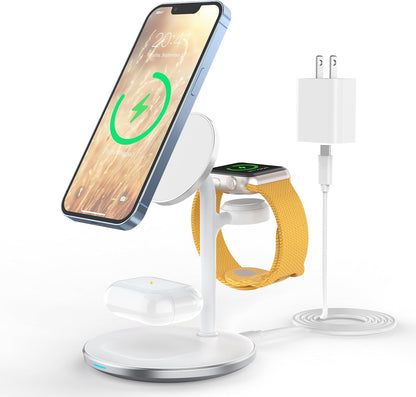 3-in-1 Magnetic Wireless Charging Station | Fast Charger for iPhone, Apple Watch & AirPods