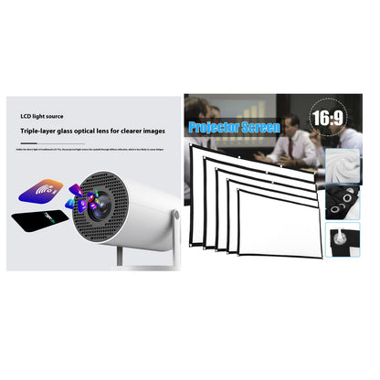 Portable Smart Home Projector with Wi-Fi & Bluetooth | 130" HD Mini Projector