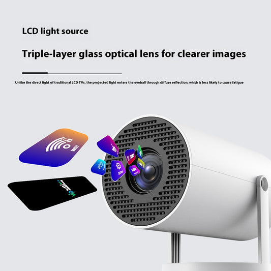 Portable Smart Home Projector with Wi-Fi & Bluetooth | 130" HD Mini Projector