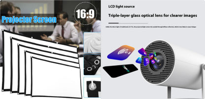 Portable Smart Home Projector with Wi-Fi & Bluetooth | 130" HD Mini Projector