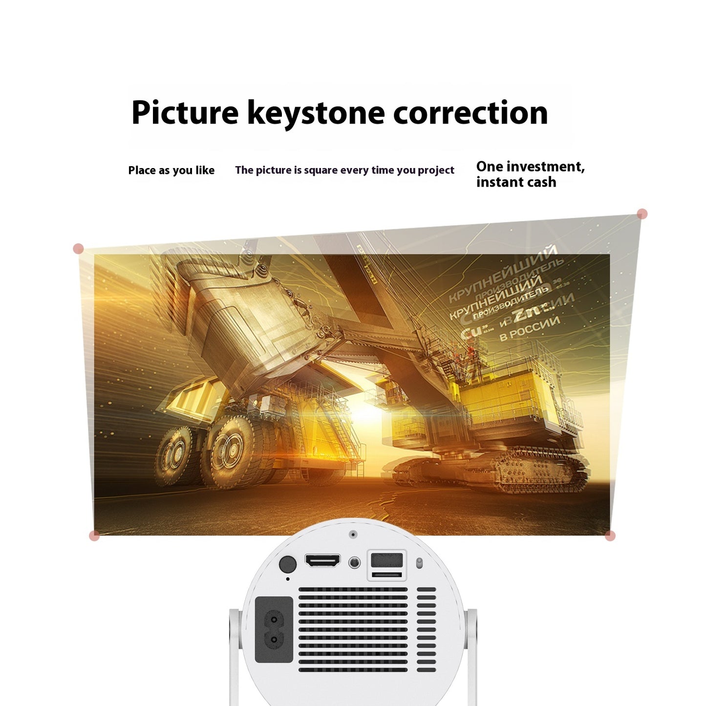 Portable Smart Home Projector with Wi-Fi & Bluetooth | 130" HD Mini Projector