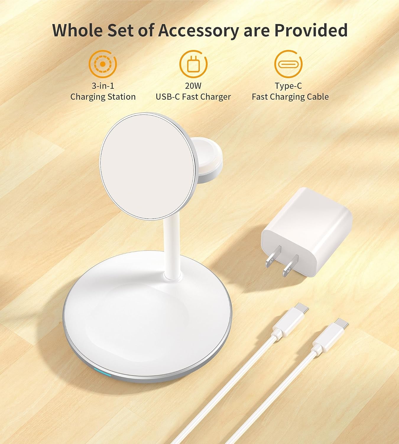 3-in-1 Magnetic Wireless Charging Station | Fast Charger for iPhone, Apple Watch & AirPods