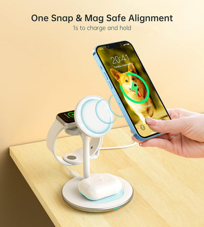 3-in-1 Magnetic Wireless Charging Station | Fast Charger for iPhone, Apple Watch & AirPods
